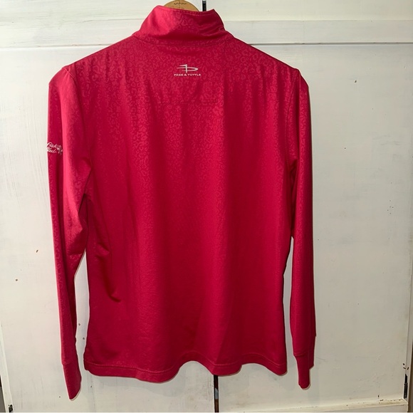 Hot Pink Leopard Cheetah Pattern Quarter-Zip Pullover SOOO CUTE! Size: Large - Picture 7 of 10